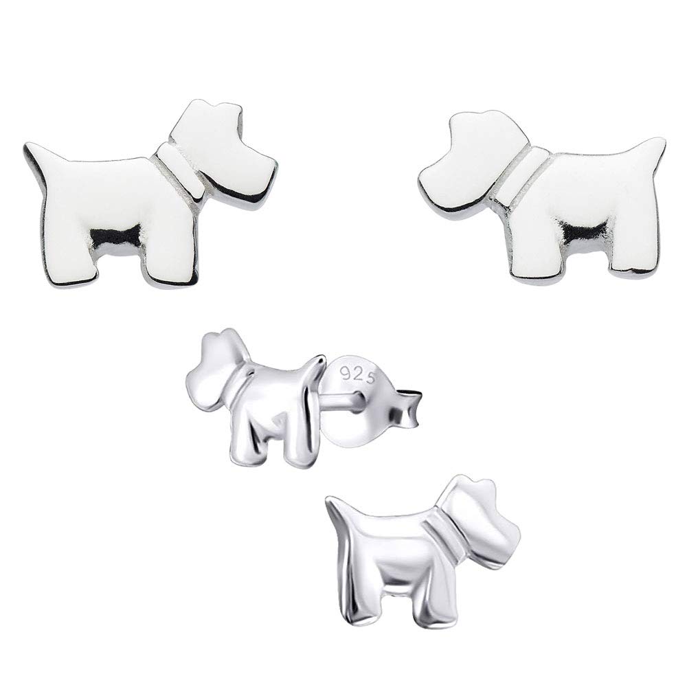 JennyWrenJewels Dog Stud Earrings | UK 925 Sterling Silver | Dachshund Sausage dog | Scottie | PUG | Paws | Jewellery for women Children Girls