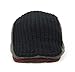 YCHY Men's Knitted Wool Duckbill Hat Warm Newsboy Flat Scally Cap (Black)