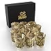 Gold Votive Candle Holder, Set of 12 – Bulk, Mercury Glass Finish Holders for Wedding Decorations, Home Décor, Table Centrepiece with 13 Battery Operated Bulb Flameless LED Tealight