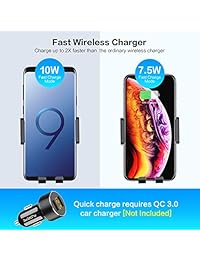 Touch Sensitive   Cargador de coche inalámbrico FLOVEME de 10 W para Samsung Galaxy Note 9 8 S9 S8, iPhone XS Max XR X 8 8 Plus y más