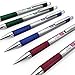 Zebra F-301 - Stainless Steel Retractable Ballpoint Pen - 0.7mm Medium - BLUE Ink - Black, Blue, Green, Maroon Barrel - Pack of 12