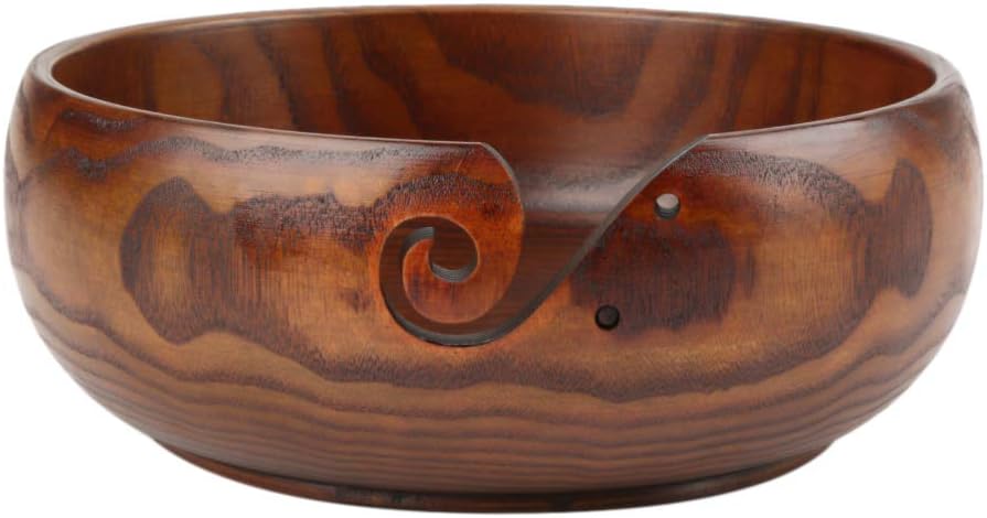 Natural Wood Yarn Bowls for Knitting Indian Rosewood Yarn Holder, Home Decoration, 14-16CM/18-20CM, Small/Medium
