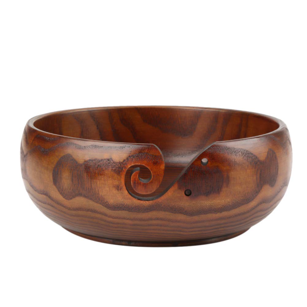 Natural Wood Yarn Bowls for Knitting, Indian Rosewood Yarn Holder, Home Decoration, 14-16CM/18-20CM