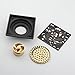 Hiendure® Solid Brass Square Floor Drain Art Carved Shower Ground Drainer with Removable Strainer,oil Rubbed Bronze Finish