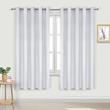 DWCN Blackout Curtains Grey White 66x72 inch 2 Panels Thermal Insulated view 2