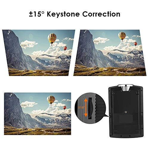 Techhunter LCD Mini Projector Portable Movie Projector Home Theater Cinema Entertainment Games Party Video Projector With HDMI Cable Support Multimedia HDMI Cable, Black, Upgraded