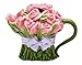 CG 20808 8 Oz Ceramic Pink Rose Bouquet Teapot Wrapped in Lavender Bow