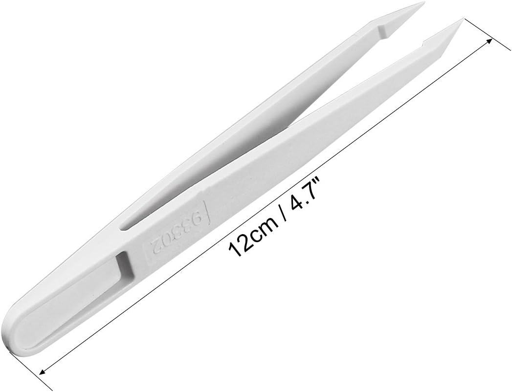 Sourcingmap Plastic Anti-Static Tweezers, Precision Slant Point Tip for Jewelry Craft DIY Beauty Electronics Repair Tools White 93302 - Image 4
