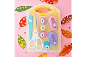 AOCESK Creative Kids DIY Puncher Craft Set, Craft Hole Punch Shapes Set, Hole Punch for Kids, Shape Cutters for Crafts, Leaf, Butterfly, Star Heart Flower Punch DIY Projects (1)