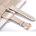 Charberry Luxury Leather Watch Band Wrist Strap+Rose gold Metal Frame For Fitbit Blaze Smart Watch (Beige)