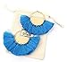 Women Tassel Earrings Gold Hoop Round Jewelry Big Fans White Ring Earrings