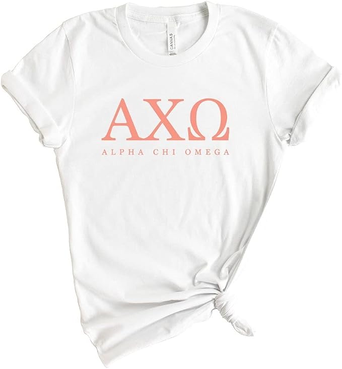 Alpha Chi Omega TShirt ACHIO Colored Block Letters Shirt Alpha Chi