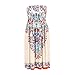 Weixinbuy Women's Bohemian Strapless Dress Printed Tube Skirt