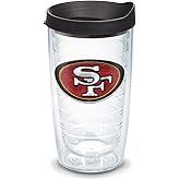 Tervis Made in USA Double Walled NFL San Francisco 49ers Insulated Tumbler Cup Keeps Drinks Cold & Hot, 16oz, Primary Logo