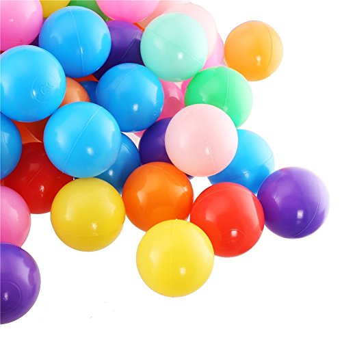 FINGOOO Phthalate Free Fun Crush Proof Balls Soft PE Air-Filled Ocean Ball Play Balls Pit Balls for Baby Kids Tunnel/Tent/ Pool /Swim Jump House Pack of 210