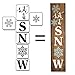 7Pcs Let It Snow Stencil for Painting on Wood, Reusable Porch Sign Christmas Stencil Sturdy and Durable Kit Craft Art Painting Spray, Window, Airbrush