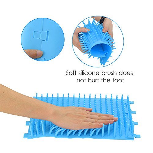 Petcabe Portable Dog Paw Cleaner Pet Cleaning Brush Cup Dog Foot Cleaner (Large-Blue) - Thumbnail 2