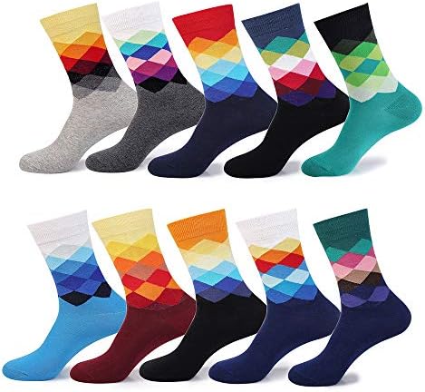 VIGVOG Men's Women's Colorful Art Patterned Casual Crew Socks 5-8 Pack