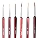 eBoot 6 Pieces Detail Paint Brush Set Miniature Brushes for Watercolor and Acrylic Painting (Wine Red)