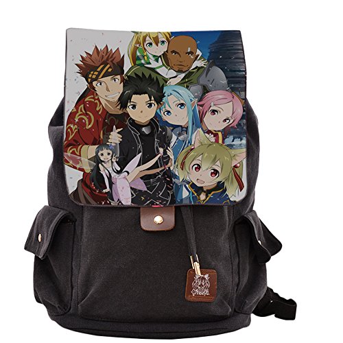 Rain's Pan Anime Sword Art Online Krito&Asuna Cosplay Canvas Backpack Shoulder Bag Laptop Bag