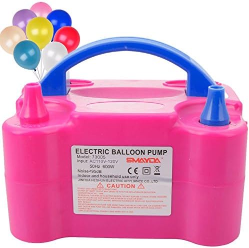 Pruk Portable Electric Balloon Air Pump - 600W 110V Dual Nozzle Blower Balloon Inflator for Wedding Birthday Party Activities Decoration