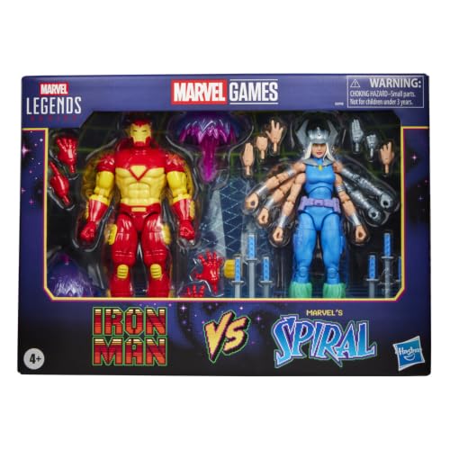 ハズブロ（Hasbro）MARVEL マーベルレジェンド・シリーズ マーベル・ゲームズ アイアンマン VS スパイラル、アベンジャーズ vs X-Menのヴィラン レトロゲームモチーフコレクション用 15 cm アクションフィギュア G2118 正規品