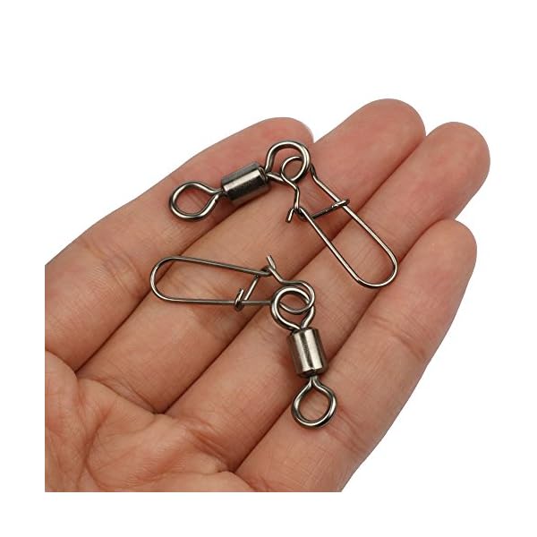 YOGAYET-Fishing-Ball-Bearing-Barrel-Swivel-with-Duo-lock-Snaps-Stainless-Steel-Solid-Rings-Fishing-Line-to-Hook-Clip-Connector-Pack-of-20 YOGAYET-Fishing-Ball-Bearing-Barrel-Swivel-with-Duo-lock-Snaps-Stainless-Steel-Solid-Rings-Fishing-Line-to-Hook-Clip-Connector-Pack-of-20