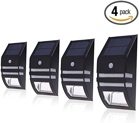 GMFive 4Pack Wireless Bright Solar Powered Motion Sensor Light, Street Light, Outdoor Light Security Light, For Patio Deck Yard Garden Home Driveway Stairs Outside Wall Pathway