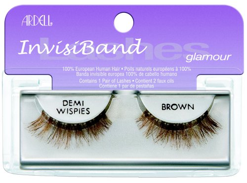 Ardell Invisiband Lashes, Demi Wispies Brown, 1 Pair (Pack of 3)