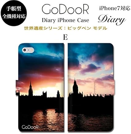 Amazon Godoor グッダー デザイン267 Iphone 全機種対応 手帳型 ダイアリー スマホケース ブランド ビッグベン 世界遺産 イギリス ロンドン 時計 塔 ウェストミンスター 景色 夜景 綺麗 名所 アイフォン 7 Plus 6s 6 Se 5s ケース カワイイ かっこいい