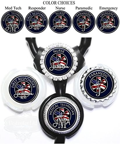 Personalized Emergency Occupation Standard or Yoke Stethoscope Id Tag