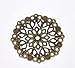 Housweety 50 Bronze Tone Filigree Flower Wraps Connectors 35mm