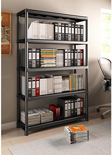 ABM Ltd - Etagere Resin 5 Shelf Wide 187x120x40 cm Black, 120 x 40 x 187 cm - Image 3