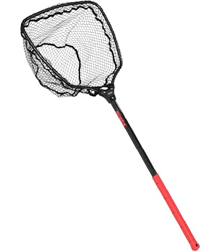 black fishing net with handle VEVOR Fishing Net, Foldable Landing Nets with Telescopic Handle, Portable  Lightweight and Stronger 6063 Aluminum Fish Gear, Soft Silicone