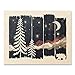 Starry Night Sky Decor Arts Print For Wall - Beautiful Outdoor Wilderness Inspiration Picture of A Bear in the Forest Unframed Wanderlust Illustration 8 x 10 Inches Mountain Decor