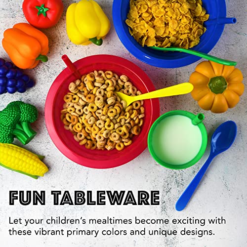 Green Direct Sippy Bowl With Straw and Spoons 22 Ounce Plastic Cereal