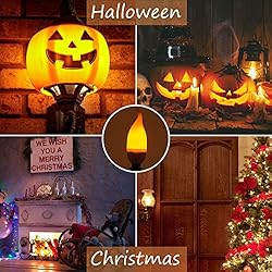 OHLGT E12 Flame Bulbs 2 Pack, 3 Mode LED Candelabra