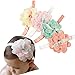 DANMY Baby Girl Super Stretchy Headband Big Lace Petals Flower Baby Headband Newborn Hair Accessories (4PCS Mixed color)