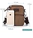 iPhone 7 Plus/6s Plus Belt Clip Case Canvas Holster,Vertical Cellphone Purse Small Crossbody Bag for Men Belt Loop Waist Pouch Molle Tool Pouch for LG G5 G6 Galaxy S8 Plus Note 5 4 S6 Edge Plus-Brown