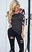 KufvWomens Prints Florals 3/4 Sleeve Crew Neck Top Tshirt
