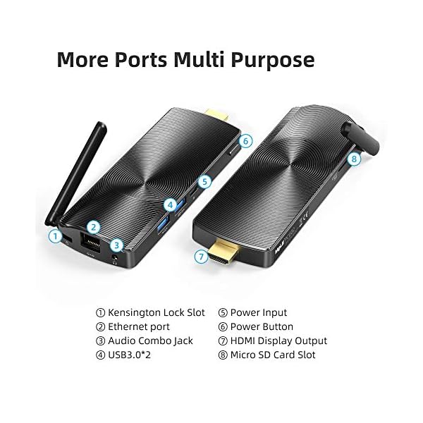 MeLE Fanless Mini PC Stick, Intel Celeron J3455 6GB RAM 128GB ROM Computer Stick with Windows 10 Pro, Micro PC Runs at 2…