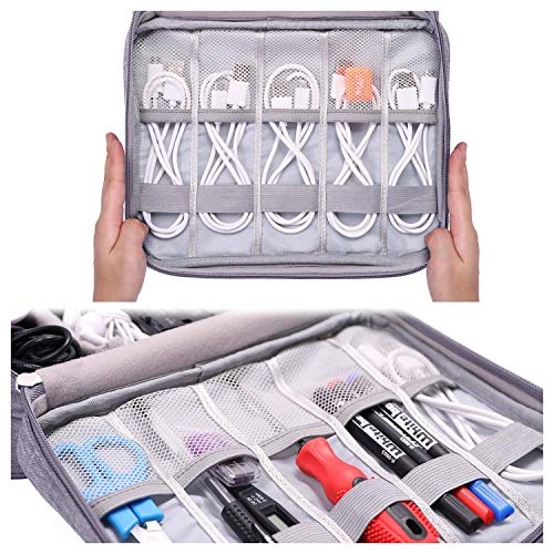 VOCUS Electronic Organizer Universal Travel Cable Cord Storage Bag Waterproof Gadget Gear Accessories Cases for Charging Cord, Power Bank, Cables, Earphone, Ipad Mini, Calculator