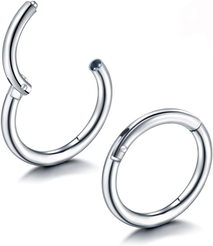 Jusway Titanium Hinged Segment Nose Piercings Ear Daith Cartiliages Earring Hoop Rings 5/16