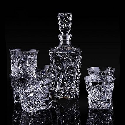 Bohemia Whisky-Set Geschenk-Set GLACIER Kristall Karaffe + 6 Gläser