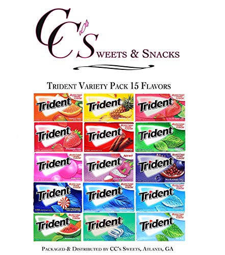 TRIDENT Sugar Free Chewing Gum - Ultimate Gum Variety Pack Assortment of (15 Delicious Flavors 210 Total Sticks)