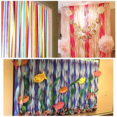 Koogel 36 Pcs Rainbow Streamers,12 Colours Paper Streamers Crepe Paper Streamers Streamer Paper Roll Each Color 147Ft Long for Party Decoration Party Family Gathering Graduation Ceremony Cinco De Mayo