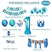 1st Birthday Boy Decorations Kit - Baby Boy First Birthday Decorations One Year Balloon, Blue Happy Birthday Banner,High Chair Banner, Blue Hat Crown, Cake Topper