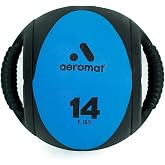 AEROMAT Dual Grip Power Medicine Balls for Abdominal Training and Rotational Movements - 9" Diameter - Weights Color-Coded