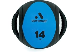 Aeromat Dual Grip Power Medicine Balls for Abdominal Training and Rotational Movements - 9" Diameter - Weights Color-Coded