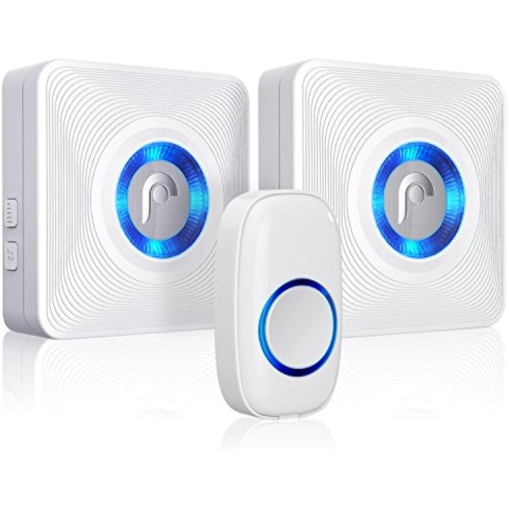 WaveLink 51053HOMUS Wireless Doorbell With 2 Receivers (300M/1000FT, 52